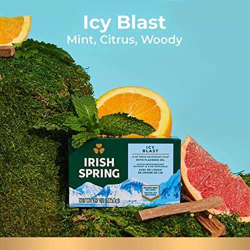 Irish Spring Icy Blast Bar Soap for Men & Speed Stick Men's Deodorant, Regular, 3 Ounce, 4 Pack