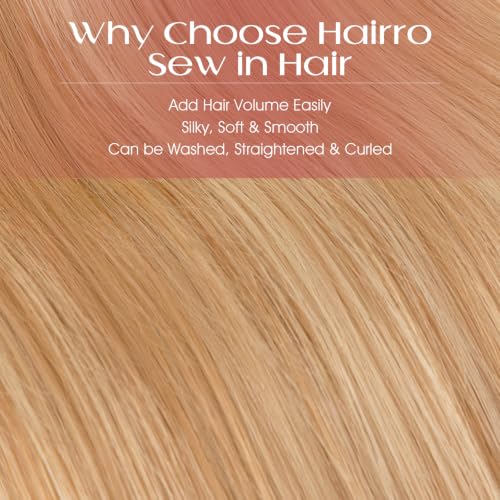 Human Hair Extensions 16 Inch Sew-In Wefts Blonde Brown Mix - Natural Look & Reusable