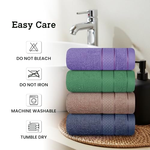 Casa Lino Face Towels & Body Wash Cloths for Showering - 100% Cotton Wash Cloths for Bathroom - Highly Absorbent & Quick Drying Washcloth Set - Cotton Washcloths 24 Pack (12" x 12") - (Multicolor II)