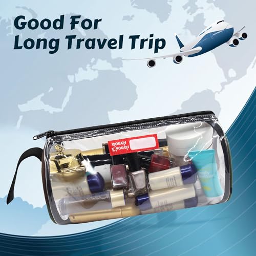 Rough Enough Large Travel Toiletry Bag Clear Cosmetic Sunscreen Pouch Lotion Bags Organizer for Traveling Family Beach Trip Skin Care Equipment Storage