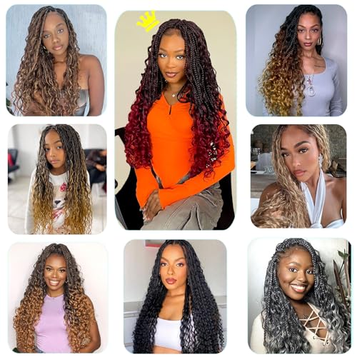 18 Inch Boho Crochet Braids for Black Women - 7 Packs, Variation 1B