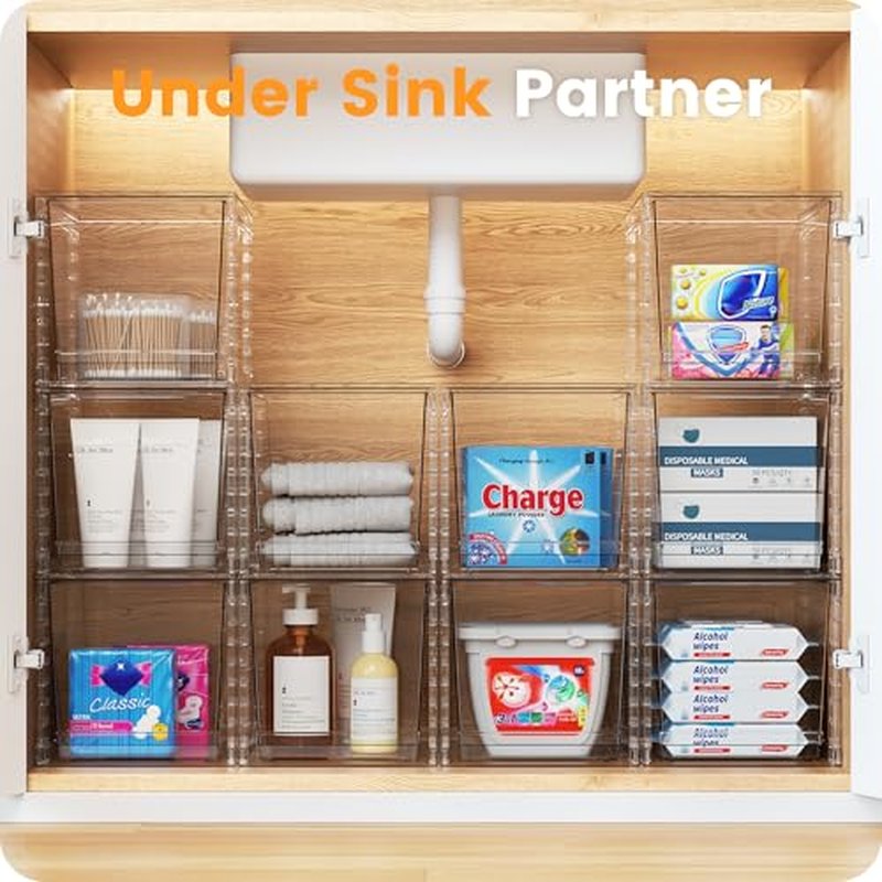 A-LuGei ¡¼????????¡½ Acrylic Stackable Drawers, 11.8" L Makeup Organizer, Bathroom Organizer and Storage, Under Sink Organizer, Plastic Storage Bins