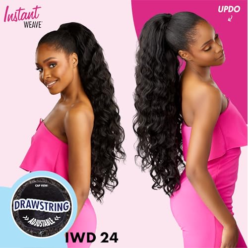 Sensationnel Instant Weave Half Wig - Balayage Chocolate, 24 Inch, Synthetic Hair