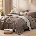 Amber Brown King Comforter Set - 7 Pieces Bedding in a Bag, Soft & Cozy