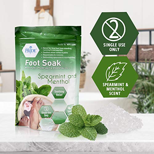 MED PRIDE Menthol Epsom Bath Salts for Pain Relief, Soothing Muscle Recovery & Relaxation with Essential Oils (Foot Soak 19.2 Ounce (Pack of 1))