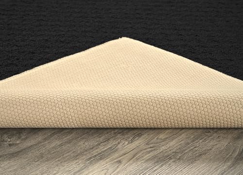 Garland Rug Town Square Black 8x10 Non-Slip Area Rug for Living Rooms & Hallways - Variation of Black / 8' x 10'