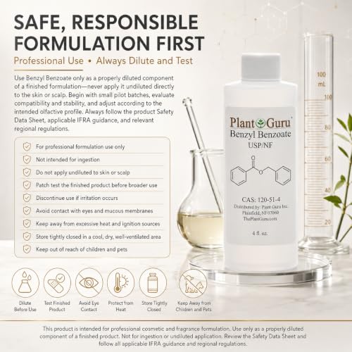 Benzyl Benzoate Liquid USP Grade 32oz for Cosmetics Hair & Fragrance Use