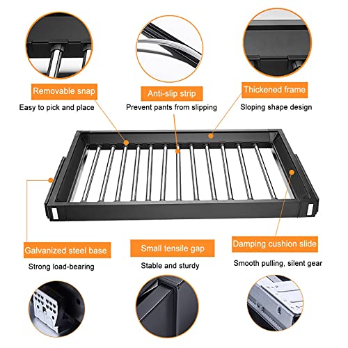 Pengfei 23.6-33.5 inch Pull Out Pants Rack | Retractable Wardrobe Trousers Organizer
