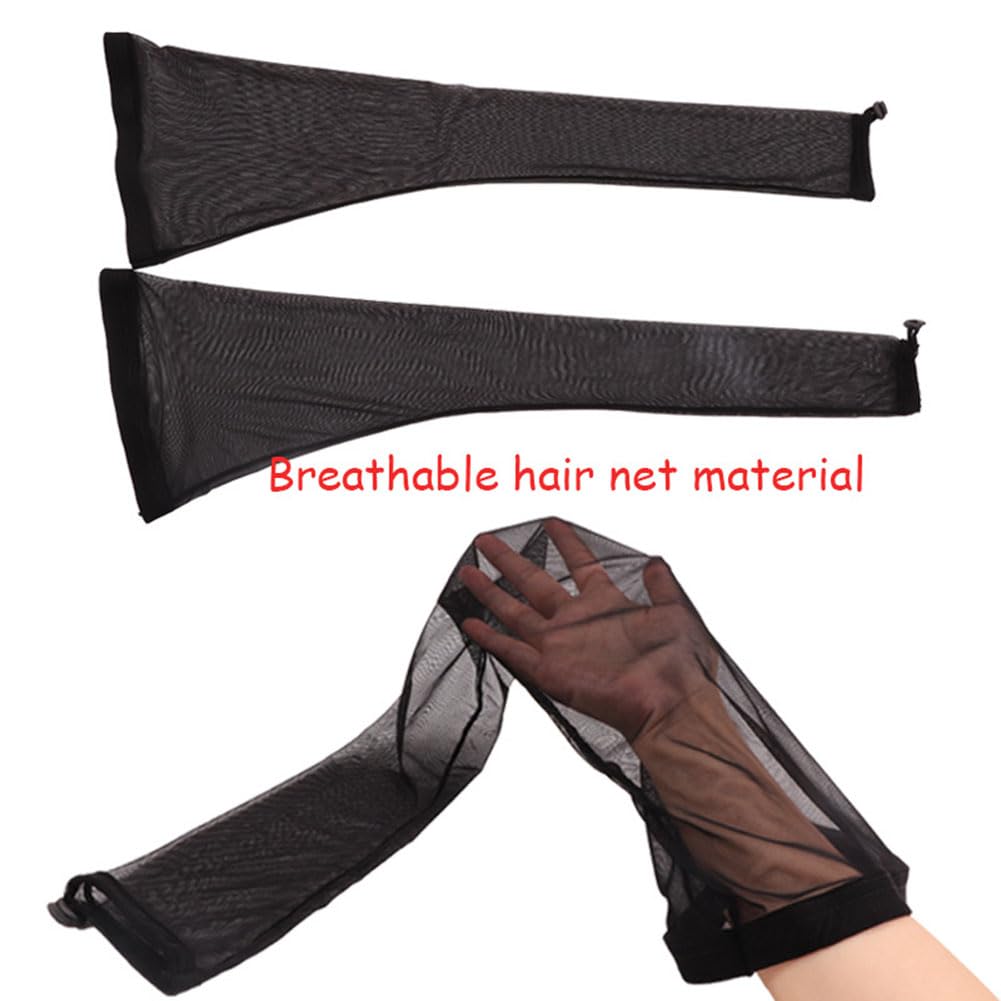 Hair Weave Sleeve for Locs with Drawstring, Women Loc Sleeve for Dreadlocks With Elastic Band, Fashionable Design - Haircare, Lightweight & Stretchable, Extra-Wide (1Pc Pink+1Pc Black+1Pc Blue)