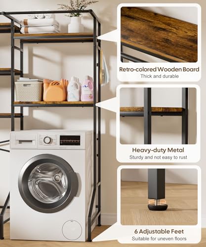 Over Washer and Dryer Storage Shelf - Heavy Duty 5-Tier Organizer
