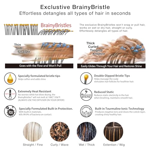 NuWay 4Hair® TravelC Baby Blue U.S. Patented Curved Scalp Care Travel Brush with Case