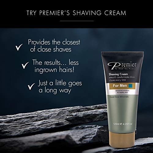 Premier Dead Sea Men's Skincare Gift Set, 3-Pack: Nourishing Cream, Shaving Cream, Facial Cleanser for Men, Sensitive Skin, Anti-Wrinkle, Daily Use