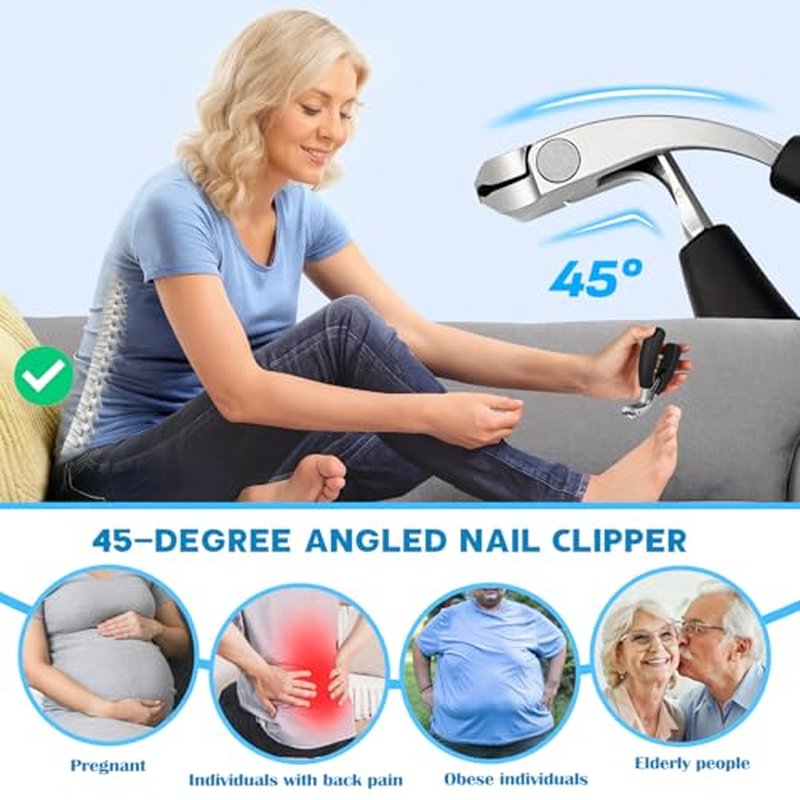 2026 Heavy Duty Toenail Clippers for Thick Nails, 7-in-1 Pedicure Kit with Catcher for Seniors & Men, Professional Wide Jaw Ingrown Toe Nail Clipper Set, Podiatrist Tool