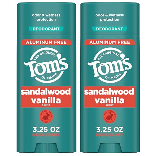 Natural Deodorant for Women & Men - Sandalwood Vanilla, Aluminum-Free, 3.25 oz Pack of 2