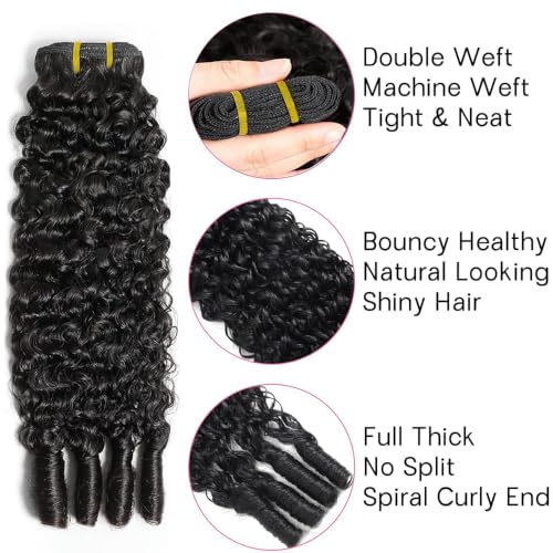 Burmese Curly Human Hair Extensions - 28-34 Inch Black Wet & Wavy Bundles 150g
