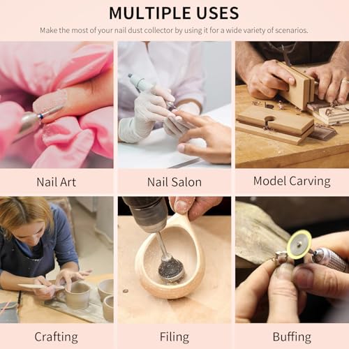 BLUETOP Nail Dust Collector Nail Vacuum Cleaner Table Embedded Dust Extractor Vacuum Professional Built in Desktop Nail Dust Collector Quiet Nail Fan Low Noise for Nail Salon Home