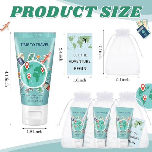 Leelosp Colorful Travel Mini Sunscreen Set - 24 Pack Gift for Bon Voyage & Adventure