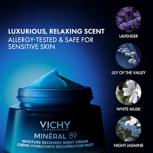 Vichy Minéral 89 Night Moisturizer - Hydrating Face Cream with Hyaluronic Acid