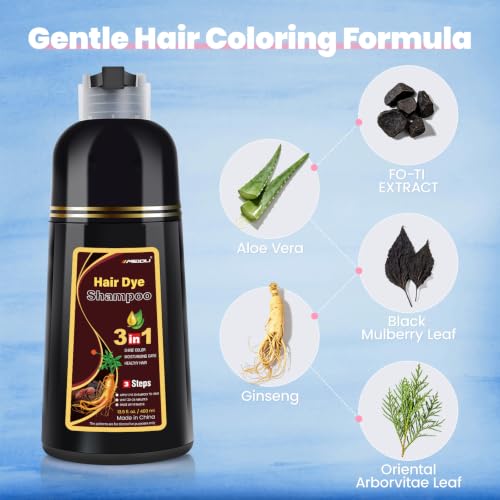 Brown Hair Dye Shampoo 3-in-1 Gray Coverage - IIIMEIDU