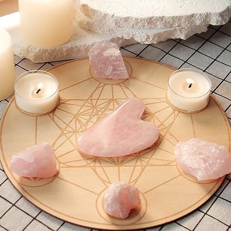 BAIMEI 2 Gua Sha Stones & 1 Jade Facial Roller Massage Set