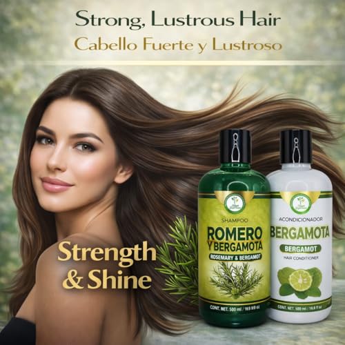 High Supreme Rosemary & Bergamot Hydrating Shampoo & Conditioner Set – Natural, Sulfate-Free, 16.9 fl oz Each