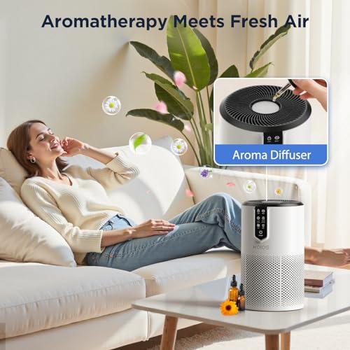 KOIOS White Air Purifier for Bedroom & Home - 1300 sq ft H13 HEPA Filter