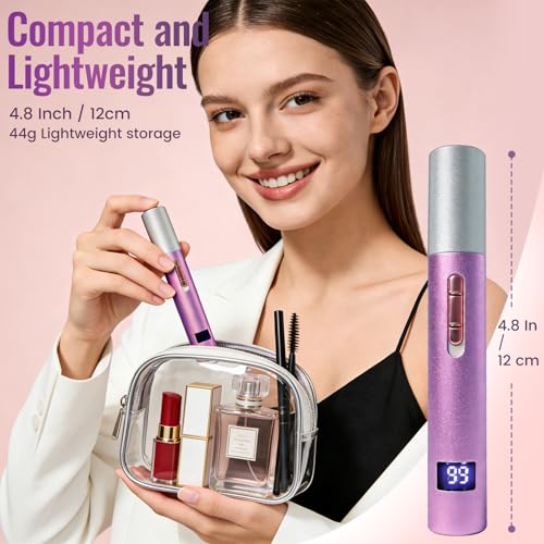 Nose and Ear Hair Trimmer with LED Display for Women Men,2 in 1 Eyebrow Hair Trimmer with USB Rechargeable,2026 Portble Waterproof Facial Hair Removal with Dual-Edge Blades (Purple)