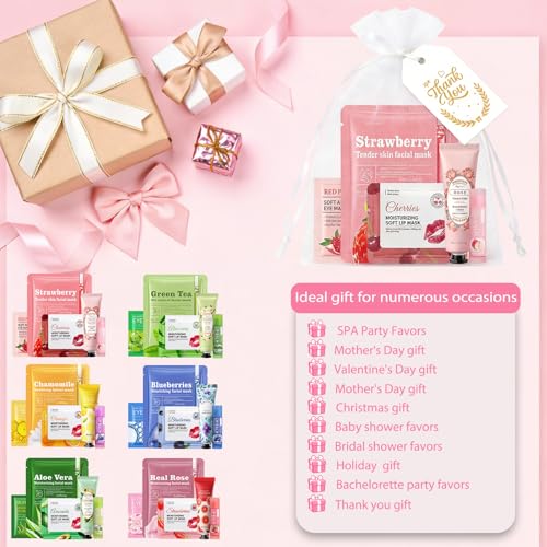 Spa Party Gift Set - 96 Pcs Self-Care Favors for Women, Bridal & Baby Showers