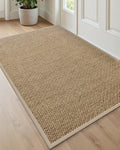 DEXI Ultra Thin Indoor Door Mat 36x56 Beige Non Slip Entrance Rug