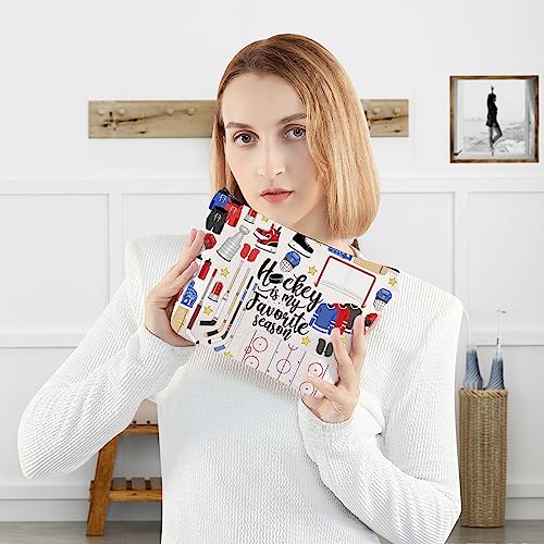 WZMPA Funny Hockey Cosmetic Bag Hockey Player Gift Hockey Is My Favorite Season Makeup Zipper Pouch Bag Hockey Sports Merchandise (Hockey Season)