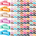 36 Pack Large Rectangular Hair Claw Clips - 18 Colors, 4.1 Inch