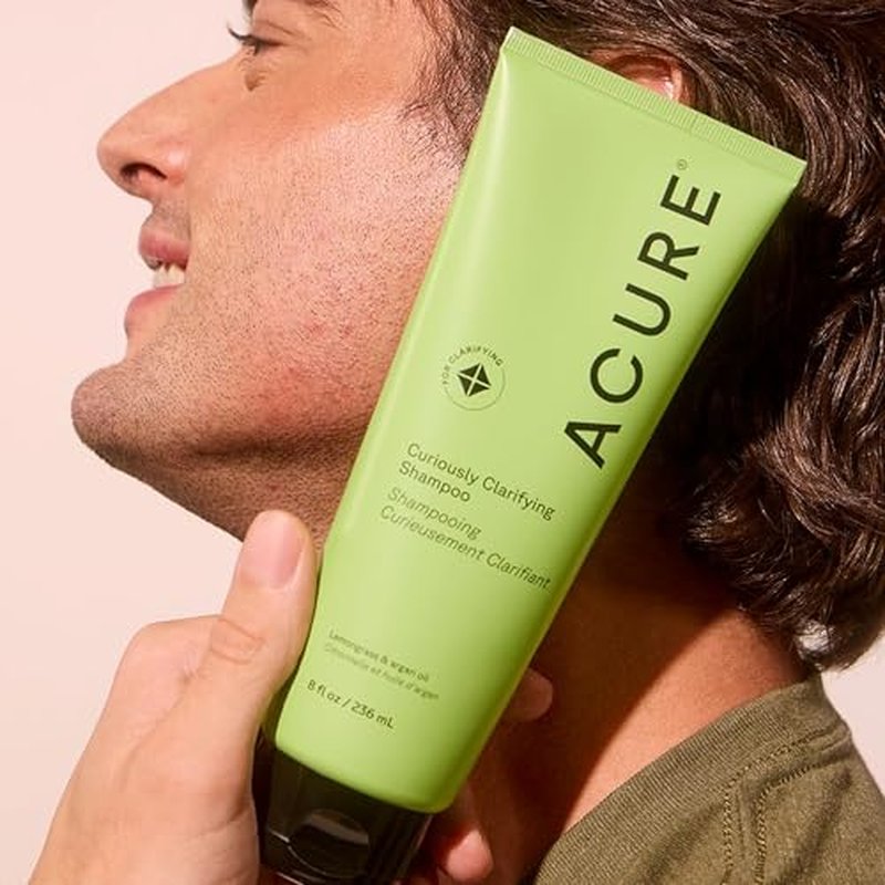 Acure Curiously Clarifying Shampoo - Cleansing & Clarifying Shampoo for Women & Men, Scalp Detox for Product Buildup, Deep Clean for Oily Hair, Detoxify, Remove Build Up, Sulfate Free, Vegan - 8 fl oz