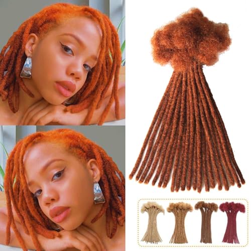 6 Inch 30 Locs Human Hair Dreadlock Extensions - Orange Ginger Red Locs