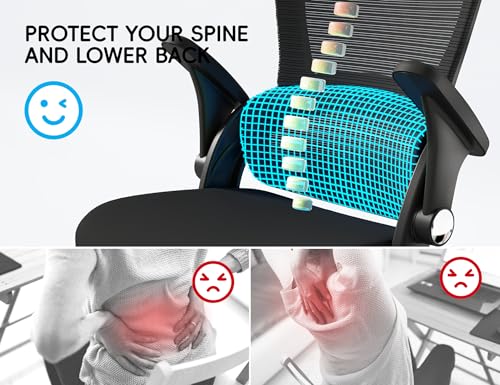Ergonomic Office Chair with Headrest & Lumbar Support - Black