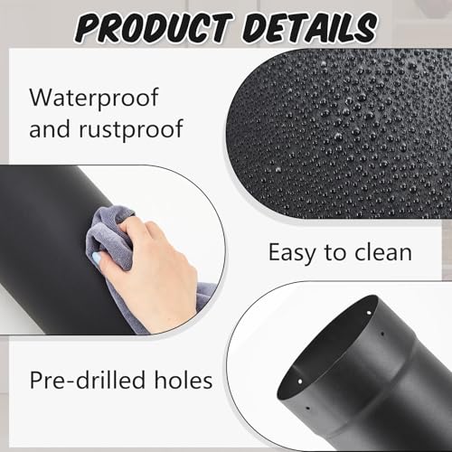 Telescoping 6-Inch Single Wall Stove Pipe - Black, 1 Piece, 18-30 Inch Length Variation