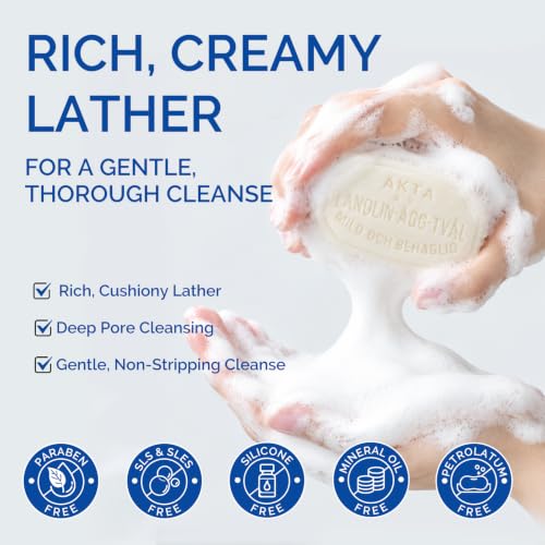 Victoria Egg White Face & Body Soap Set - 6 Bars, 1.76 oz Each, Deep Cleansing & Exfoliating, Travel Gift Pack
