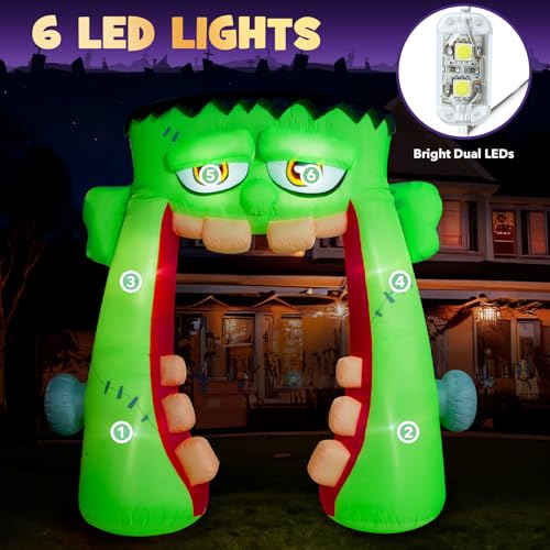 10FT Inflatable Frankenstein Archway Halloween Yard Decoration with LED Lights