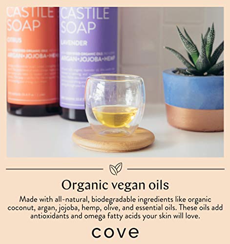 Cove Unscented Castile Soap 1L with Organic Argan, Jojoba & Hemp Oils - Pack of 1