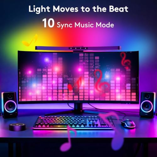 Monitor Light Bar RGB Backlight with Music Sync for Curved Monitors