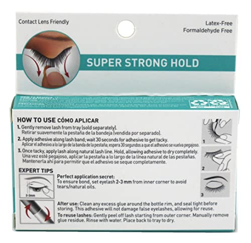 False Eyelash Adhesive Strip Lash Glue Black Pack of 6 Latex-Free