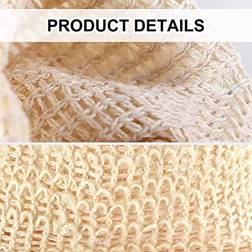 8 Pack Soap Bag Natural Sisal Soap Saver Bag Pouch Mesh Waste Exfoliating Foaming and Drying Soap Holder for Shower