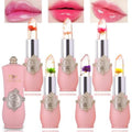 6 Pack Crystal Flower Jelly Lipstick,Magic Color Changing Lipstick,PH Clear Temperature Color Changing Lip Gloss,Lip Balm,Long Lasting Nourishing Moisturizing Lip Stick Set