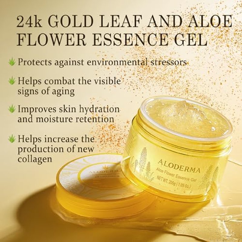 Aloderma Aloe Vera Gel Set 2 Pack - Aloe Flower Essence Gel, 200g Aloe Vera Gel