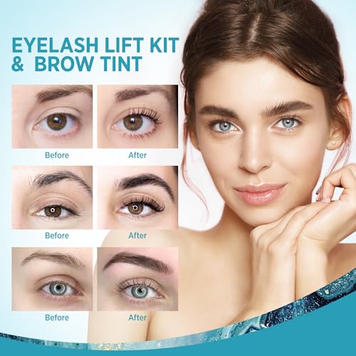 LASH Lift Kit for Beginners - 5-in-1 Eyelash Perm & Brow Lamination Set with Keratin - Home Salon & DIY Beauty