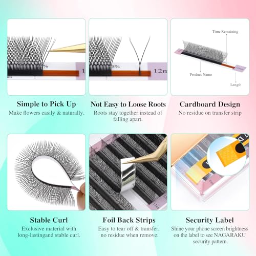 YY Lash Extensions 0.07 D 7-15mm Mix - Large Capacity 54 Rows for Professionals