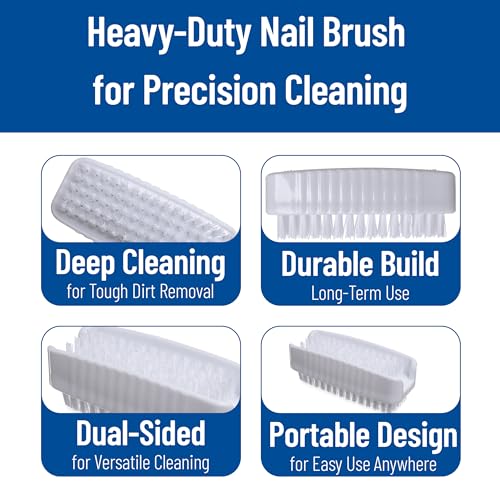 SPARTA 3623900 Plastic Hand Brush, Nail Brush With Polypropylene Bristles For Kitchens, Homes, Restaurants, 3.5 Inches, White, Dual Sided
