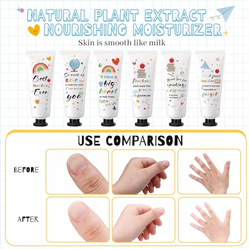 72 Set Teacher Appreciation Gifts Hand Cream Set Moisturizing Hand Lotion Thank You Teacher Gifts Travel Size with Cards Organza Bags for Dry Cracked Mother's Day