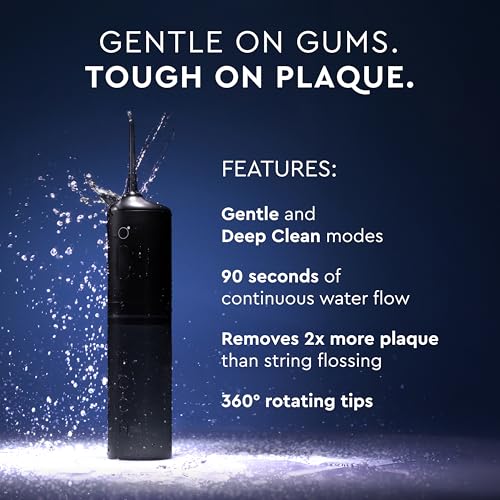 Cordless Water Flosser for Teeth Cleaning & Plaque Removal - Reusable Oral Care Device