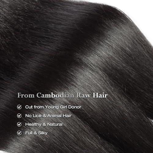 18 Inch Cambodian Raw Human Hair Bundles - Unprocessed, Full & Silky