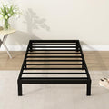 DiaOutro Narrow Twin Bed Frame 9 Inch Low Profile Metal Platform Bed - Black, 30x75